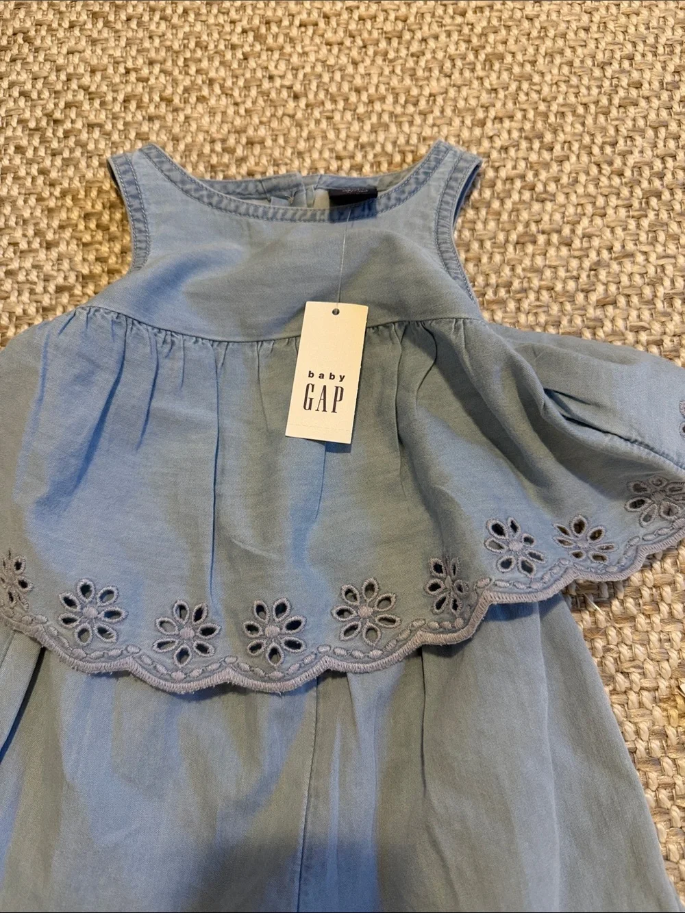 Baby gap 6-12m tank top denim color set